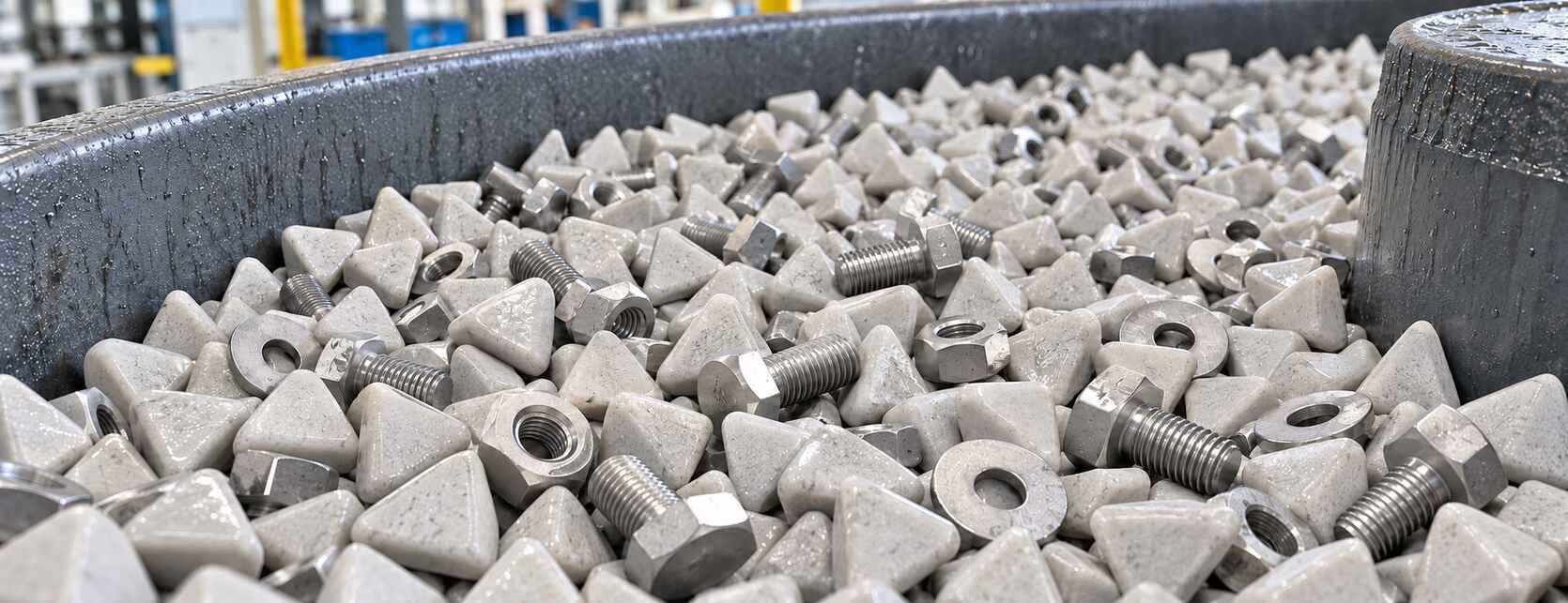 Tumbling of small metal parts: processing and surface finishing