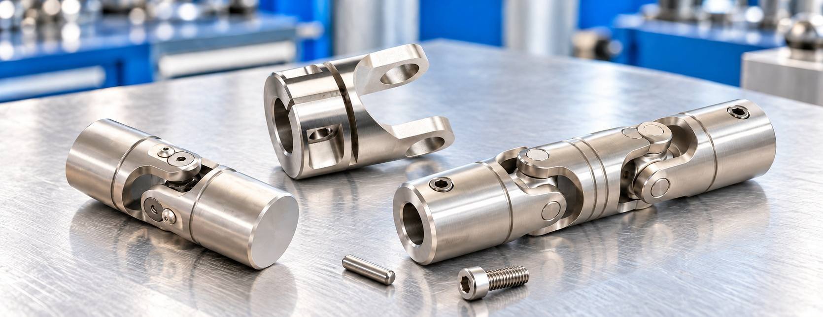 Universal joint: screws, pins and fastening systems