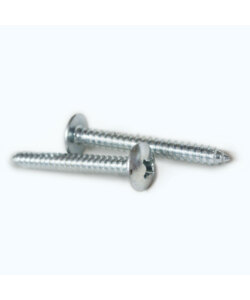 Raised countersunk head tapping screws with cross recess