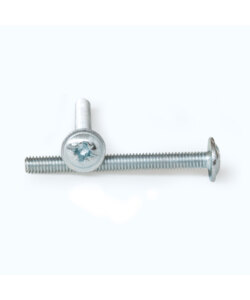 Wide domed head grooved screw with cross drive