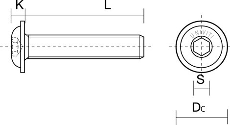 semicircolare piana ISK in acciaio inox A2 V2A filettatura completa Vite a testa bombata con esagono incassato conformi alla norma: ISO 7380-1 Vite a testa cilindrica 25 viti, M6 x 40 mm